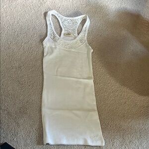 Hollister White Lace Racerback Tank